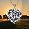 Vintage Alloy Embossed Fairy Heart Pendant Necklaces for Women WGC7509-01-1