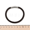Ion Plating(IP) Braided Leather Cord Bracelets for Men BJEW-Z081-09-5