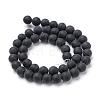 Natural Black Agate Stone Beads Strands G-T055-4mm-07-2