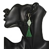 Glass Seed Beads & Brass Dangle Earrings for Women EJEW-MZ00800-01-2
