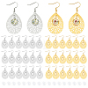 12 Pairs 2 Colors 304 Stainless Steel Teardrop Dangle Earring DIY Jewelry Kits EJEW-UN00031-1