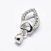 Anti-Tarnish Rhodium Plated 925 Sterling Silver Micro Pave Cubic Zirconia Pendant Bails STER-E053-14P-1