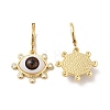 Resin Horse Eye Dangle Leverback Earrings with Cubic Zirconia EJEW-E185-01G-M-3