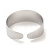 304 Stainless Steel Textured Cuff Bangles for Women BJEW-L682-016P-2