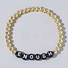 Stylish Brass & Acrylic Word Beaded Stretch Bracelets Trendy for Unique Look QS6453-11-1