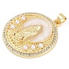 Rack Plating Brass Micro Pave Clear Cubic Zirconia Pendants KK-P287-36C-G-2
