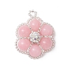 Dyed Natural Mashan Jade Beaded Pendants PALLOY-MZ01188-02-1