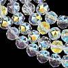 Electroplate Transparent Glass Beads Strands GLAA-H040-01H-3