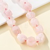 Natural Rose Quartz Nuggets Beaded Necklaces for Women Men NJEW-K388-01A-2