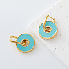 304 Stainless Steel Enamel Hoop Dangle Earrings for Women OP9359-3-1