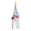 Nylon Thread Cord & Acrylic Smiling Face Pendant Decorations HJEW-JM04601-2