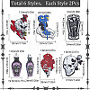 12Pcs 6 Style Halloween Printed Acrylic Pendants SACR-SC0001-10-2
