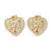 Brass Micro Pave Clear Cubic Zirconia Pendants KK-Q031-44G-10-1