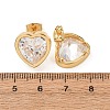 Brass Cubic Zirconia Stud Earrings for Women EJEW-F418-09G-3