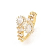 Brass Micro Pave Cubic Zirconia Cuff Rings for Women RJEW-Z113-48G-2