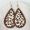 Leather & Wood Dangle Earrings WGC26EE-03-1