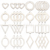 32Pcs 8 Styles Stainless Steel Connector Charms STAS-SC0005-07-1