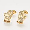 Brass Cubic Zirconia Pendants & Stud Earrings & Adjustable Rings Jewelry Sets SJEW-S043-09-4