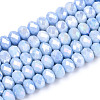 Anti-Tarnish Electroplate Rondelle Glass Beads Strands X-EGLA-T021-6mm-17-09-1