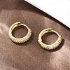 Brass Clear Cubic Zirconia Hoop Earrings EJEW-A156-08B-G-3