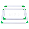 2Pcs 2 Styles Rectangle Plastic Embroidery Hoops TOOL-HS0001-01A-1