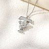 Brass Micro Pave Clear Cubic Zirconia Pendant Necklaces FS-WG7BC7F-13-2