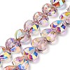 Electroplate Transparent Glass Beads Strands EGLA-B012-AB08-1