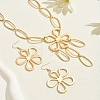Alloy Hollow Flower Pendant Necklaces & Dangle Earrings Sets FS-WG0DA6E-01-1