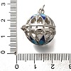 Rack Plating Brass Enamel Bead Cage Pendants KK-M313-11P-01-3