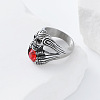 Halloween 304 Stainless Steel Rhinestone Finger Rings GJ8747-3-3