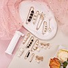 13Pcs 13 Style Acrylic Pearl Beaded Safety Pin Brooch JX430A-3