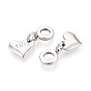 Brass 11:11 Heart European Dangle Charms KK-N259-21P-2
