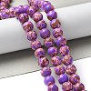 Dyed Synthetic Imperial Jasper Beads Strands G-C168-02F-2