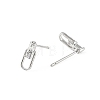 SHEGRACE Brass Micro Pave Cubic Zirconia Stud Earrings XGRQ4N847-727P-2