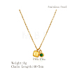 Stainless Steel Pace Green Cubic Zirconia Birthstone Zodiac Gemini Pendant Necklaces for Women ZA6688-1-3