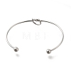 304 Stainless Steel Knot Cuff Bangles for Women BJEW-M233-04P-3