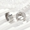 304 Stainless Steel Polishing Effect Hoop Earrings EJEW-M001-30P-3