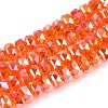 Electroplate Transparent Glass Beads Strands EGLA-N022-04A-D13-1