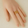 Geometric 304 Stainless Steel Adjustable Cuff Open Rings for Women WL5945-2-2
