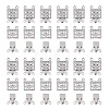 100 Sets 2-Strands 4-Holes 304 Stainless Steel Box Clasps STAS-DC0012-94-1
