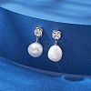 Natural Pearl Ear Studs EJEW-P286-11P-4