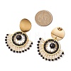 Natural Black Onyx Ear Studs EJEW-MZ00239-3