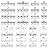 48Pcs 8 Styles 304 Stainless Steel Chandelier Component Links STAS-ME0003-58-1