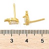 Brass Micro Pave Clear Cubic Zirconia Stud Earrings EJEW-R016-26G-17-5