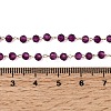 304 Stainless Steel with Glass Faceted Rondelle Bead Handmade Link Chain Birth Stone Necklaces for Women NJEW-G195-01G-03-5