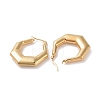 201 Stainless Steel Chunky Polygon Hoop Earrings STAS-H164-05G-2
