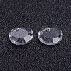 Flat Round Faceted K9 Glass Pendants EGLA-P026-J-02-3