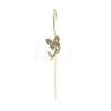 Butterfly Brass Crystal Rhinestone Ear Wrap Crawler Hook Earrings for Women EJEW-C097-03G-02-1