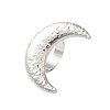 Textured Moon Alloy Open Cuff Rings LS-RJEW-U006-03P-2