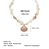 Ocean 304 Stainless Steel Pendant Natural Shell Nuggets Beaded Necklaces for Women WG8D776-05-1